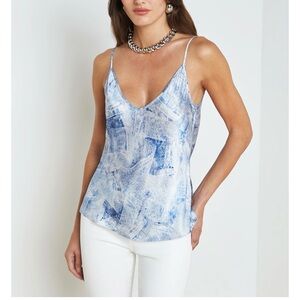 L’Agence silk Denim Patch Brand New Tank